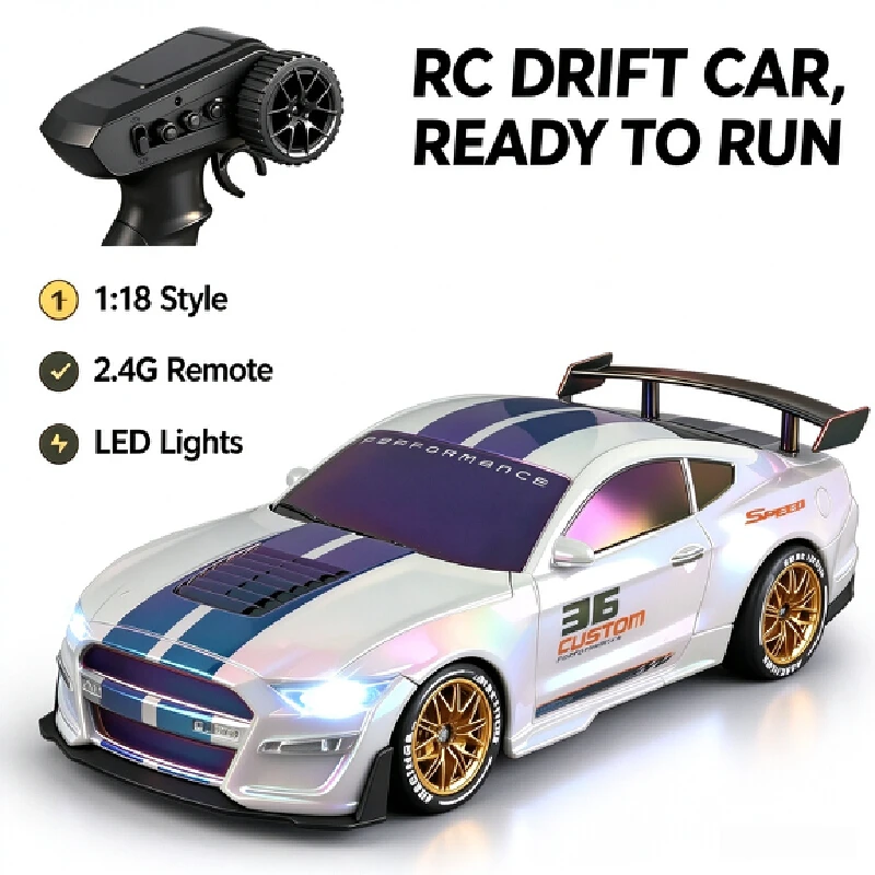 Rc Drift Car 4wd 2.4g Full Scale High Speed Remote Control Racing Vehicle Rechargeable Hobby Car For Adult