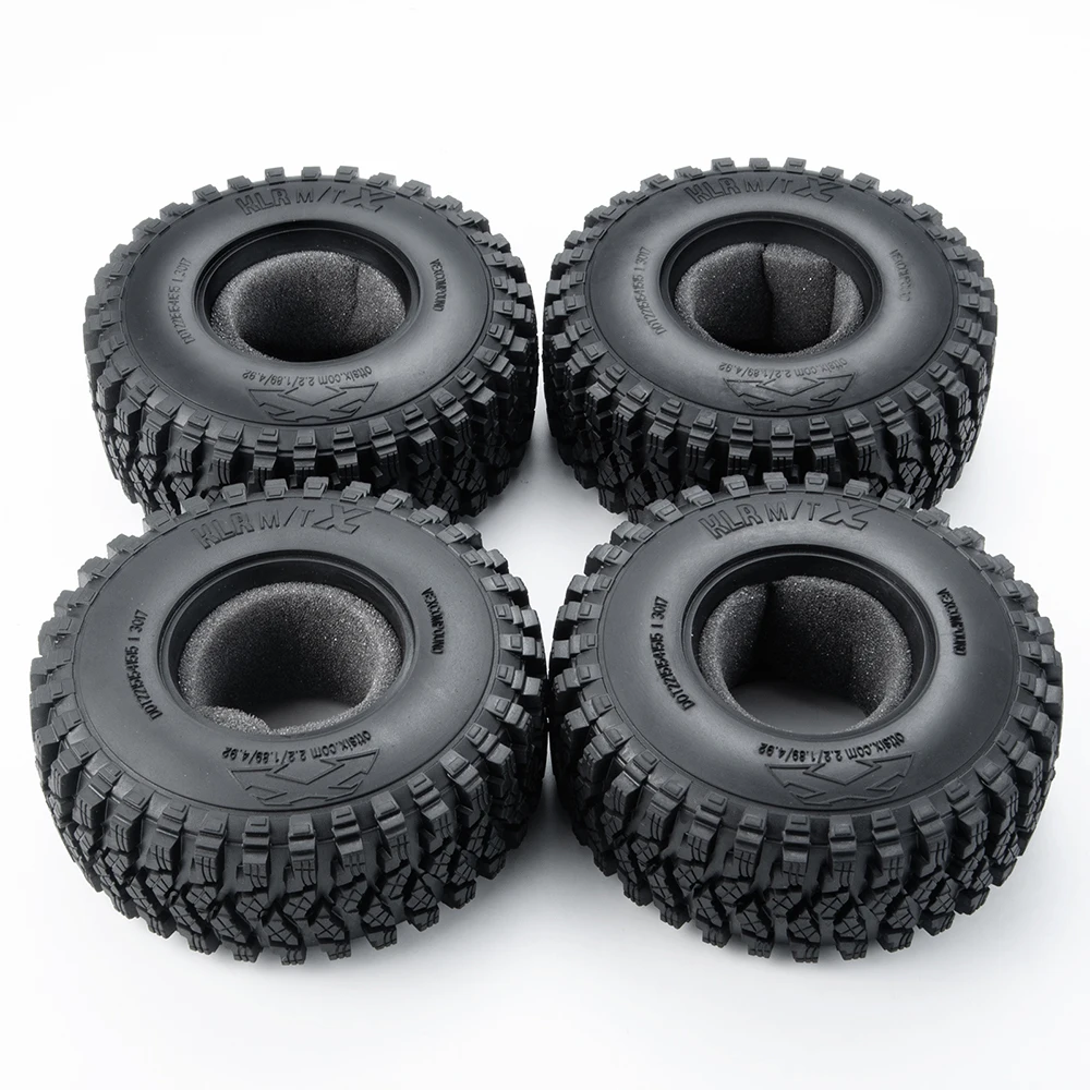 AXSPEED 1/4Pcs 2.2inch Beadlock 125mm Soft Rubber Wheel Tires Tyres for Axial Wraith TRX-4 1/10 RC Crawler Car Truck Model Parts