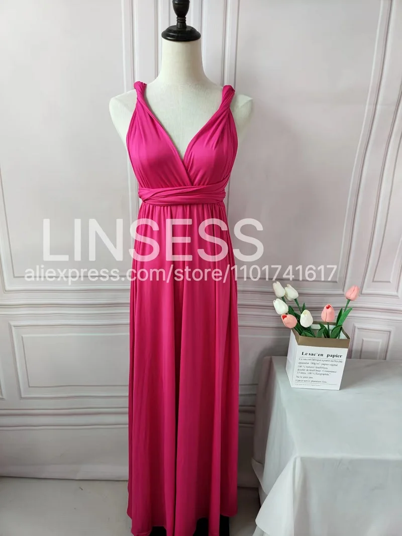 Roest Bruidsmeisje Jurk Infinity Multiway Maxi Bruidsmeisje Jurk Formele Wrap Trouwavond Jurk Bruiloft Cocktail Floor Length