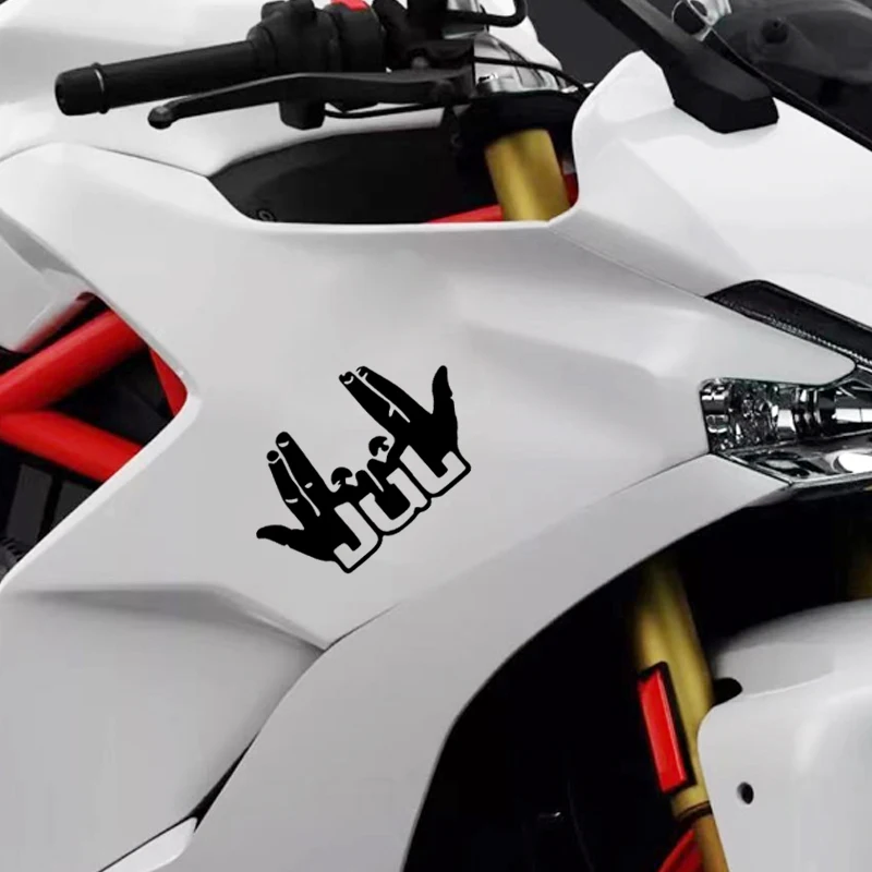 1PC 2025 New Funny JUL Finger Motorcycle Stickers Waterproof Motorbike Fuel Tank Front Fairing Scooter Vinyl Decals Decoration image 3