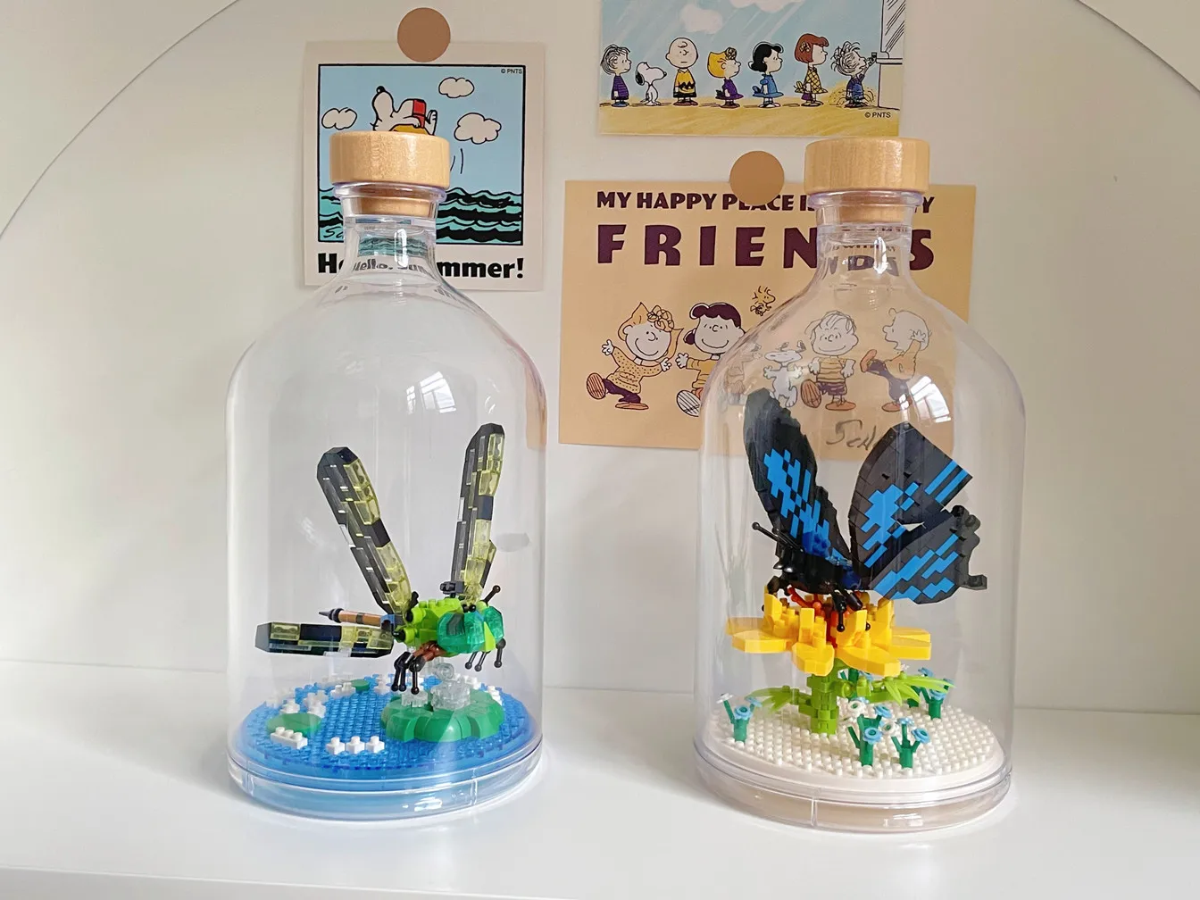 12 Styles bouteille Micro blocs de construction d'animaux Mini briques insectes modèle ours tigre bricolage Puzzle jouets pour enfants cadeaux d'anniversaire