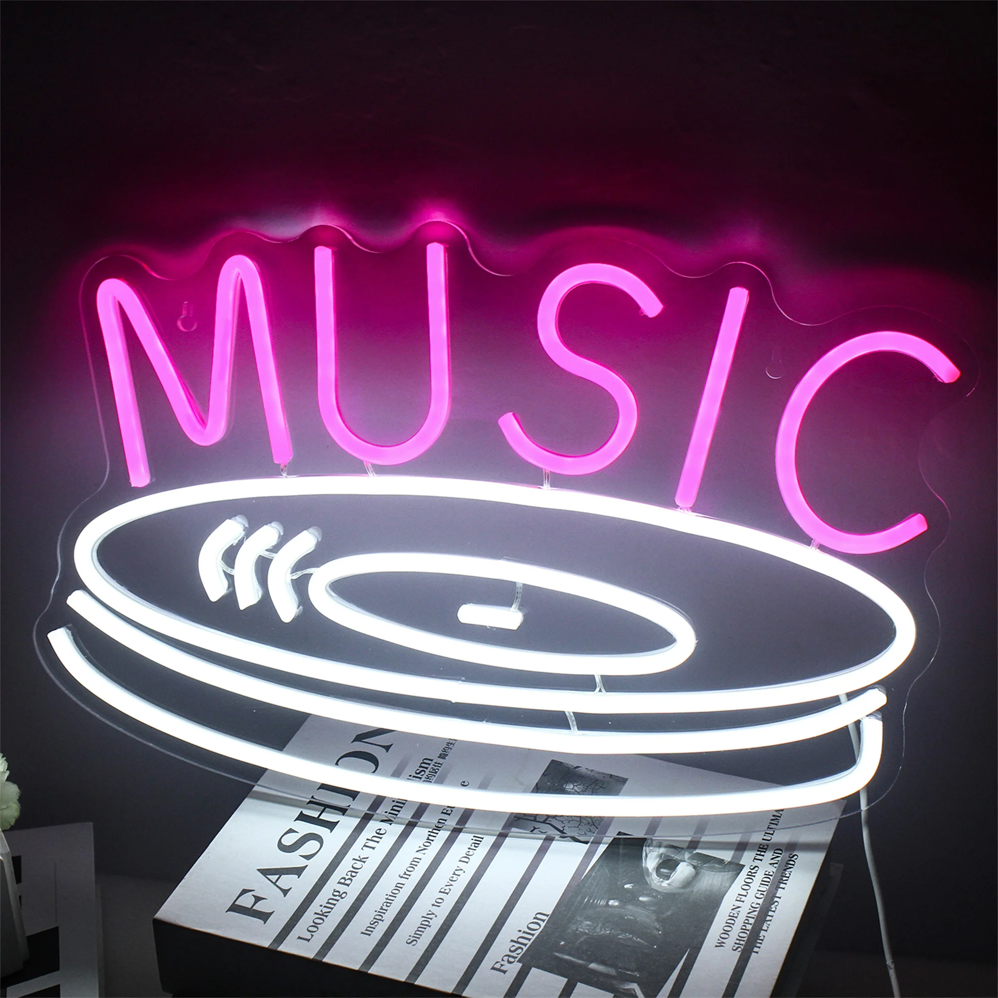 Wanxing-luz de neón con grabación de música, murales personalizados con logotipo LED para estudio, dormitorio, hogar, discoteca, Bar, tienda, fiesta, habitación, decoración de la casa