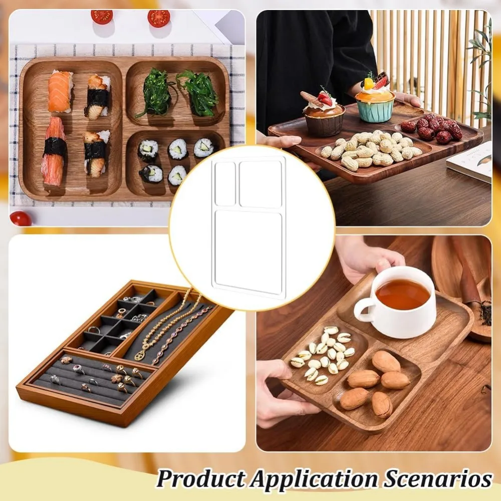 3 Pocket Valet Tray Router Templates Rectangle Clear Acrylic Template Woodworking Router Template Transparent Router Inlay view 6