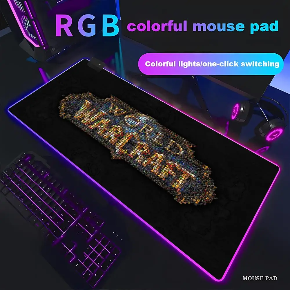 

RGB World Of Warcraft 90x40 Large Gaming Mouse Pad Game Desk Play Pad for Csgo Natural Rubber Mat Grande Gamer Computer HYBXAXC