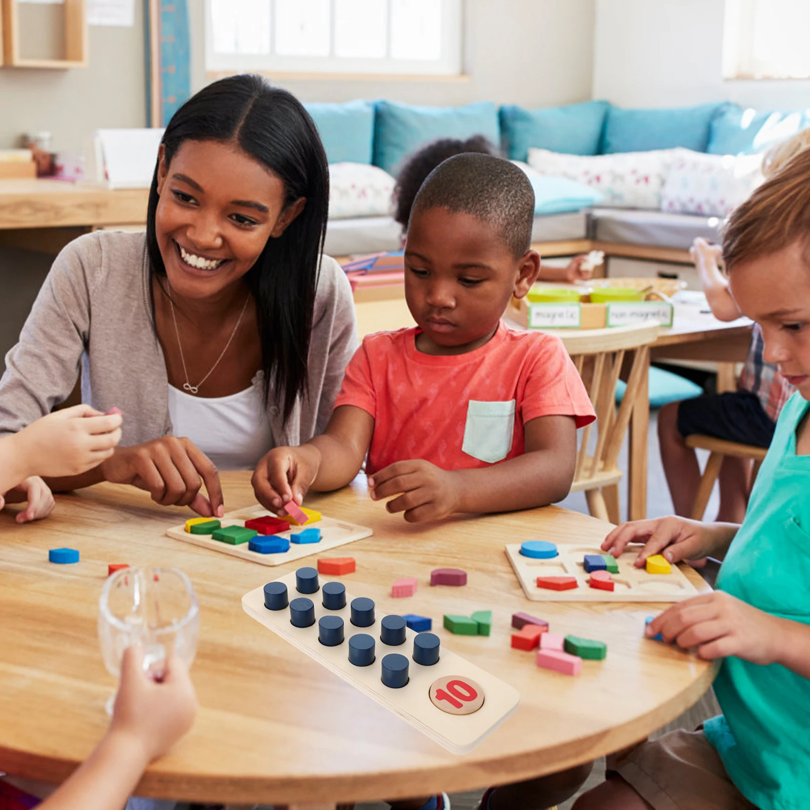 Additions- und Subtraktionszähler für Kleinkinder im Vorschulalter, pädagogische Mathematik, Kinder, Holz