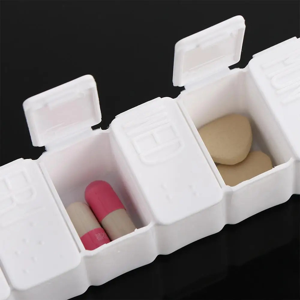 

1 PCS Convenient Tablet Case Container Organizer 7 Day Weekly Medicine Pill Storage Box Medication Organizer Pill Case Braille