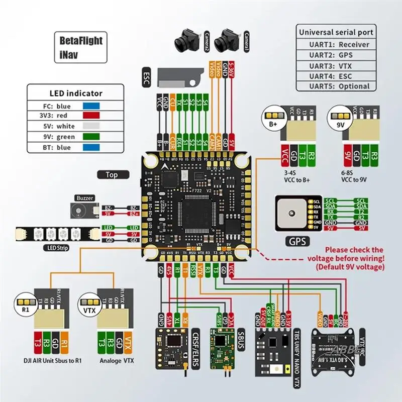 

F722 V2 Flight Control ICM42688 OSD Black Box F722 V2 Flight Controller Model Aircraft