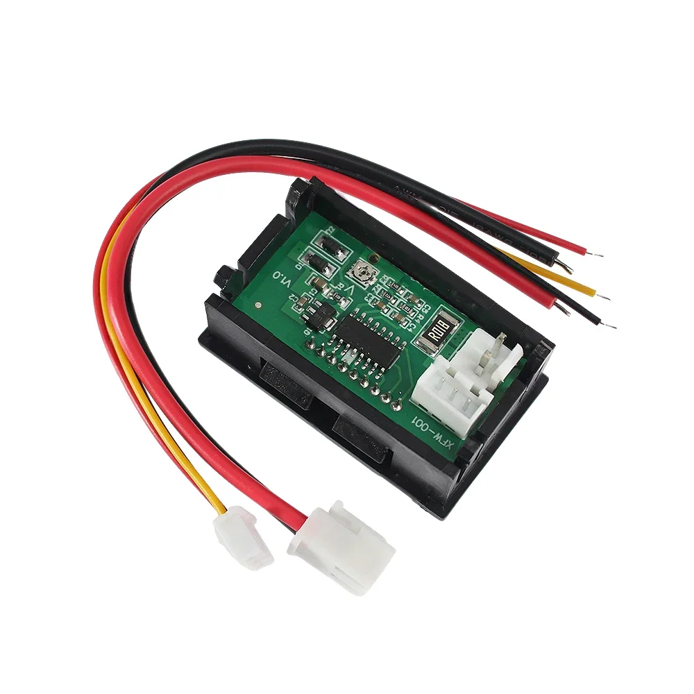 0-100V 10A  Dual Display DC Voltage Current Meter with 0.28" Red/Blue LED Panel Mount Gauge for Battery Monitoring