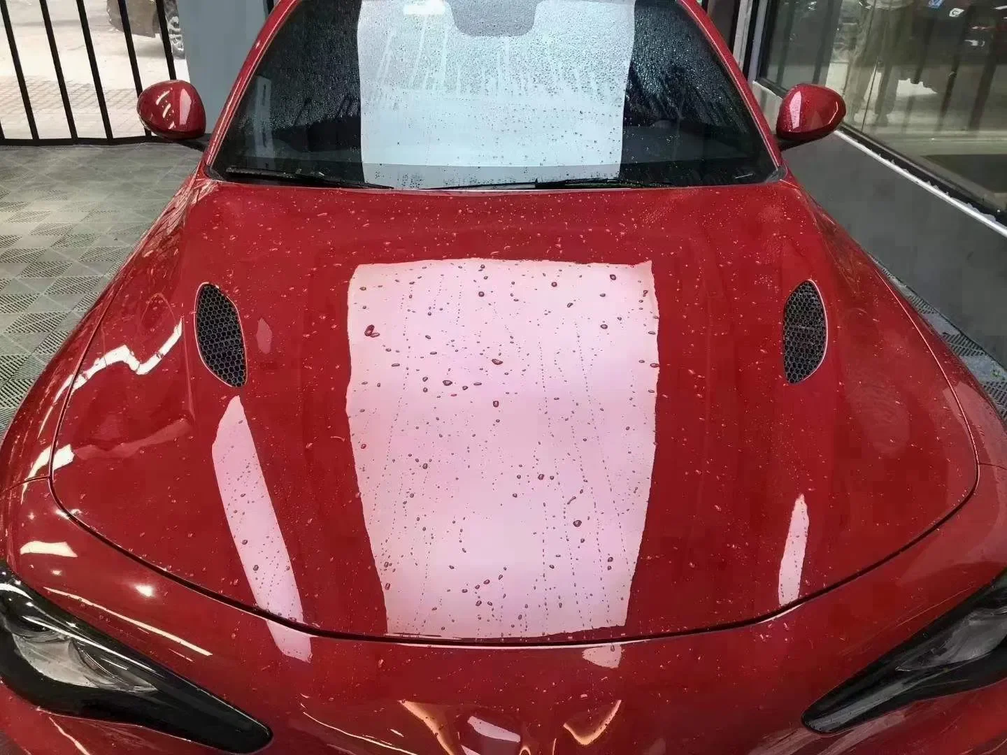 For Giulia Quality Assurance Dry Carbon Fiber Four-leaf Clover Style Car Hood Bonnet Engine Cover 5