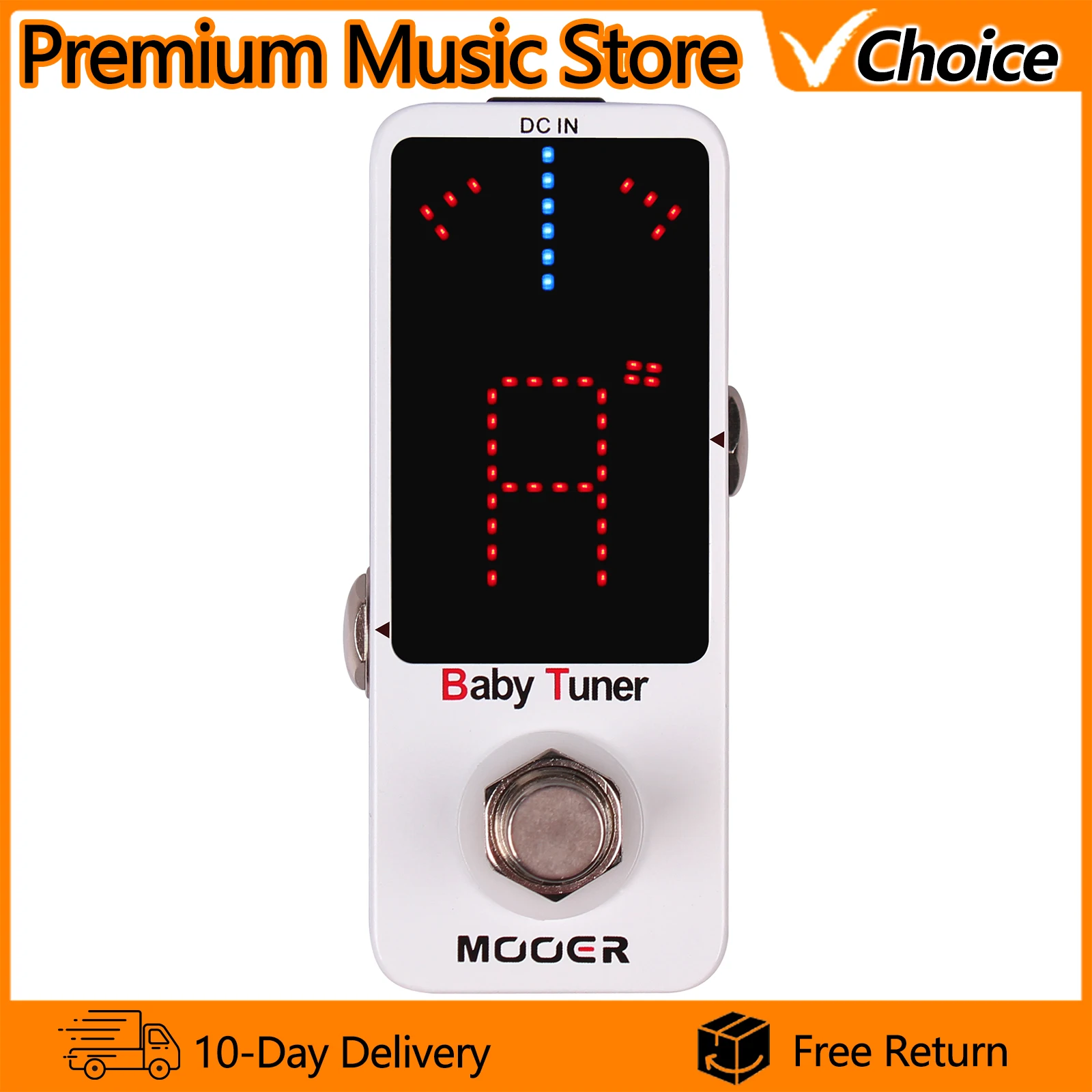 

Тюнер-педаль MOOER MTU1 Baby Tuner для электрогитар и бас-гитар, высокоточный, с функцией True Bypass, точная настройка