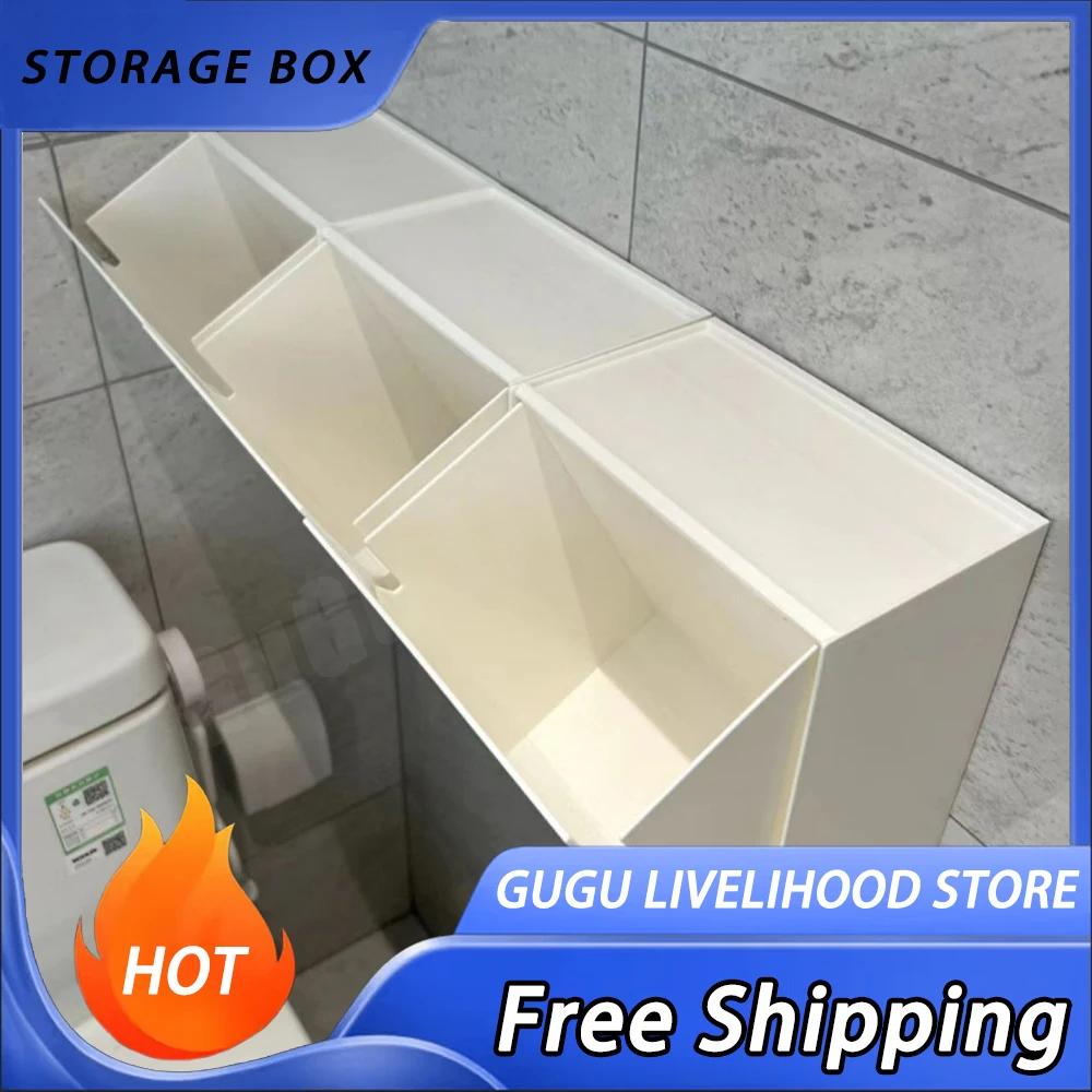 

Extra Large Flip Cover Storage Box Bedroom Dust-Proof Organizing Storage Box Bathroom Wall Mounted Tissue Plastic Storage Box