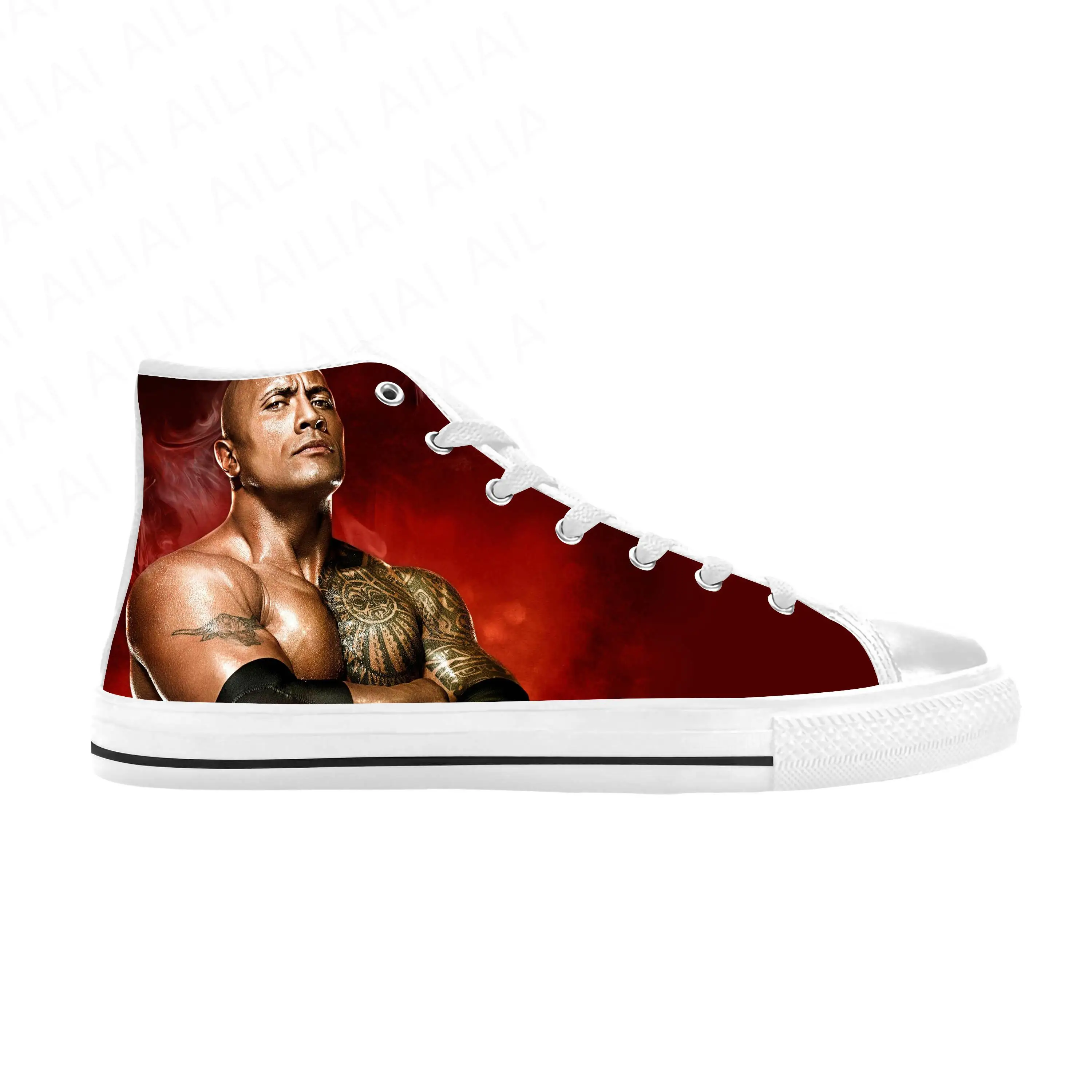 Dwayne Johnson The Rock Movie Star Actor Fashion Casual Cloth Shoes High Top Comfortable Breathable 3D Print Men Women Sneakers