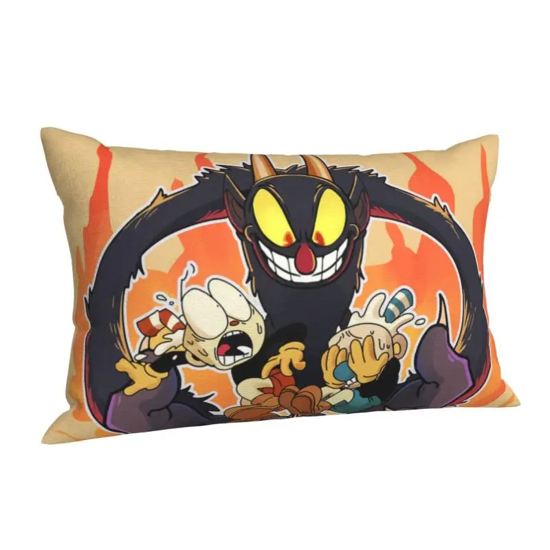 Custom Cuphead Mugman Pillowcase Devil Video Game Nordic Cushion Cover Velvet Pillowcase