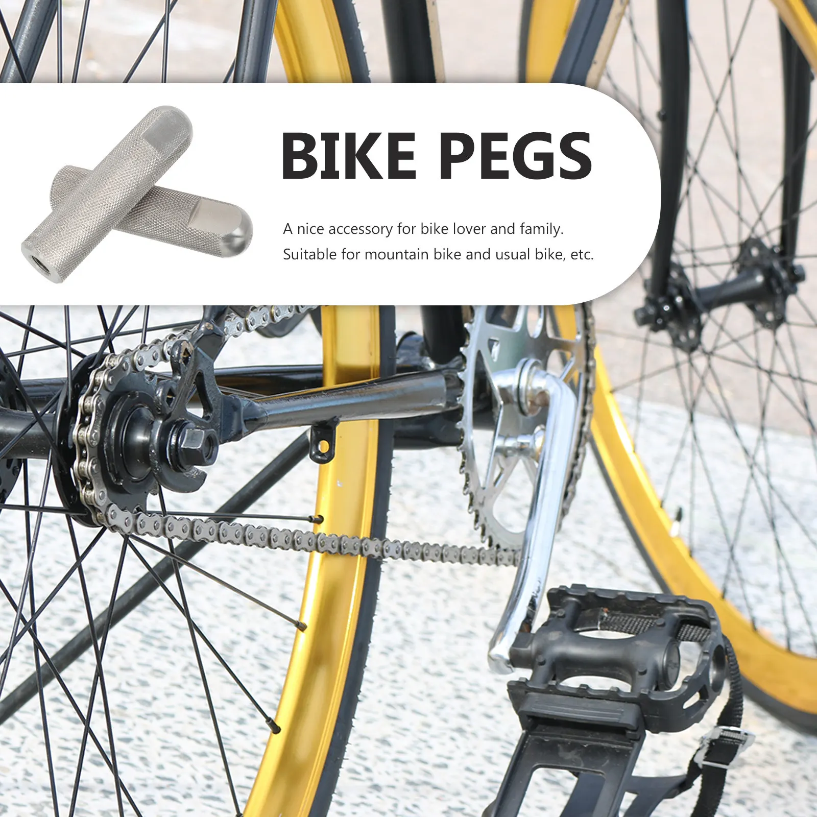

1Pair Stainless Steel Bike Pegs Professional Rear Axle Pedals for Mountain Bikes Anti-Skid Grip Treadles Strong Hard-Wearing