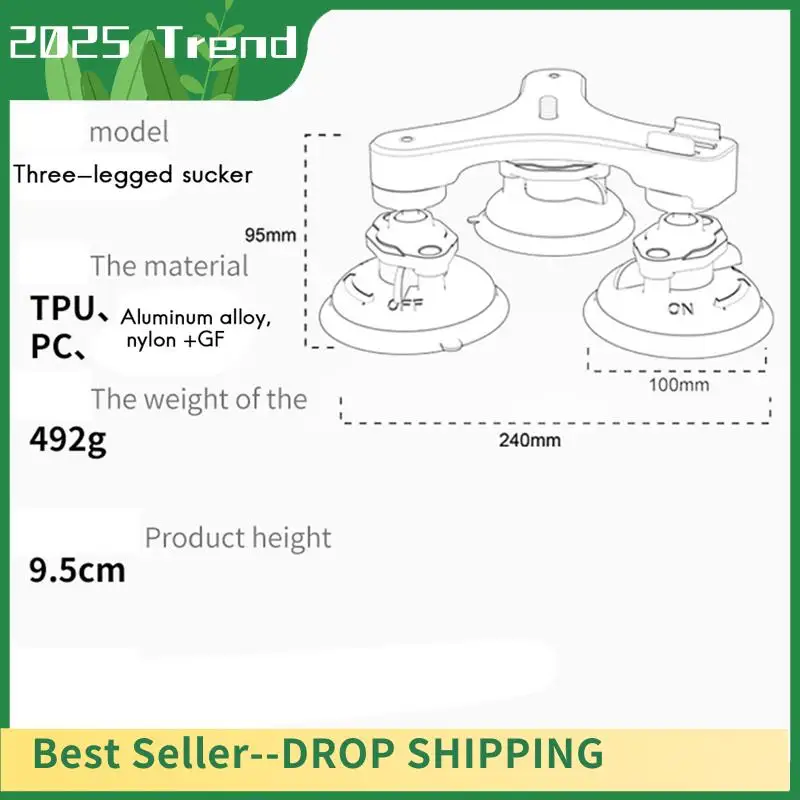 Top Deals 1 Inch Ball Head Mount Triple Twist Suction Cup Car Window Twist Lock Suction Cup Base For GOPRO 12 Insta360 Go3