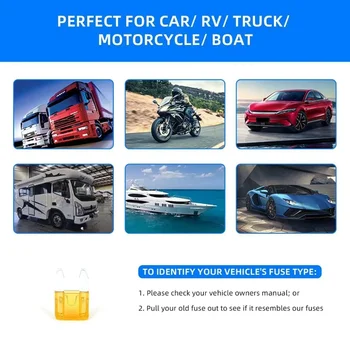 Mini fusibles de voiture, type de lame automobile, micro fusible, boîte Wieshammin, pipeline, 3A, 5A, 7,5 A, 10A, 15A, 20A, 25A, 30A, 35A, 100/50 pièces