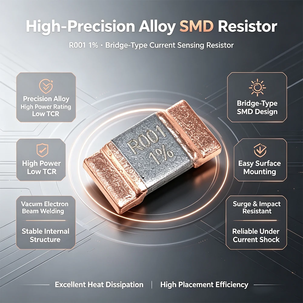 100PCS 5930 3920 2512 1% SMD Alloy Resistor Chip Current Sense Shunt Resistors Manganese Copper Sampling Resistor 1mR 0.5mR