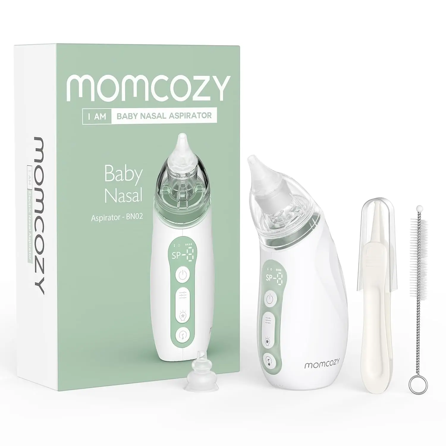 Momcozy Baby Nasal Aspirator, Strong Suction, Electric, Portable Baby Nose Sucker Rechargeable with Light and Music