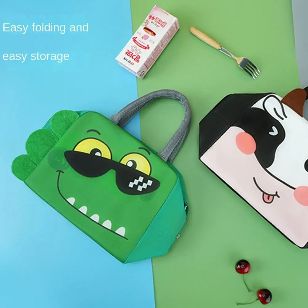 حقيبة غداء مجسمة كرتونية محمولة ، قماش أكسفورد ، صندوق حراري ، أكياس طعام ، ملحقات صندوق الغداء