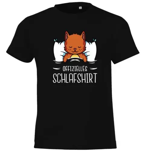 Youth Designz Offizielles Schlaf Kinder T-Shirt Print Lustig Logo Katze Süß Fun