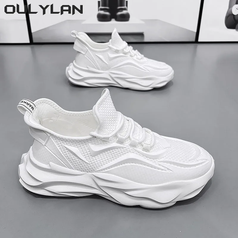 Oulylan Breathable Lightweight White Black Running Shoes Men Tennis Shoes Fashion Men Sport Shoes Casual Sneakers Outdoor