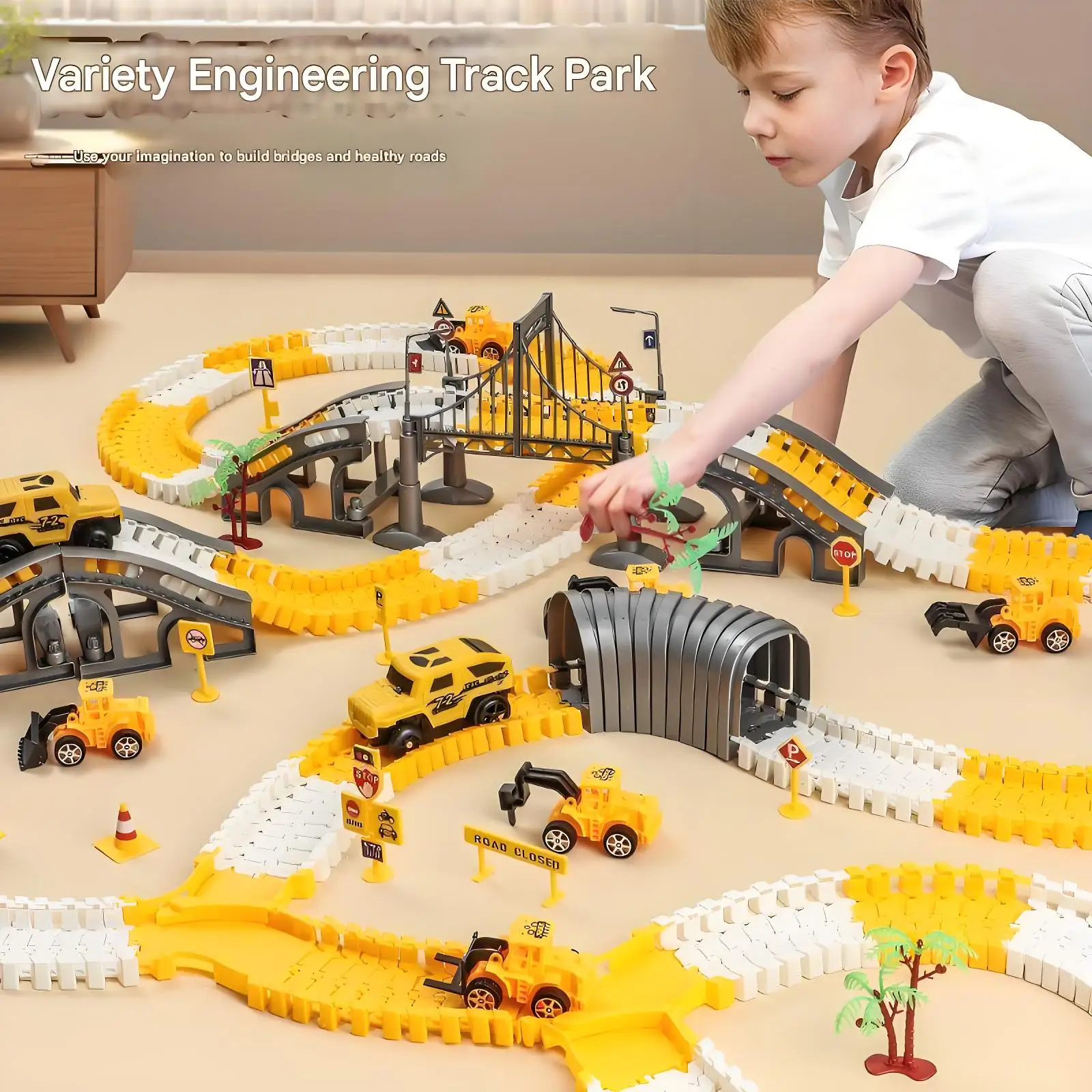 الأطفال الكهربائية السحرية مرنة لعبة المسار سيارة الهندسة سيارة أطفال ألعاب تعليمية قطار لعب للأطفال هدية عيد ميلاد