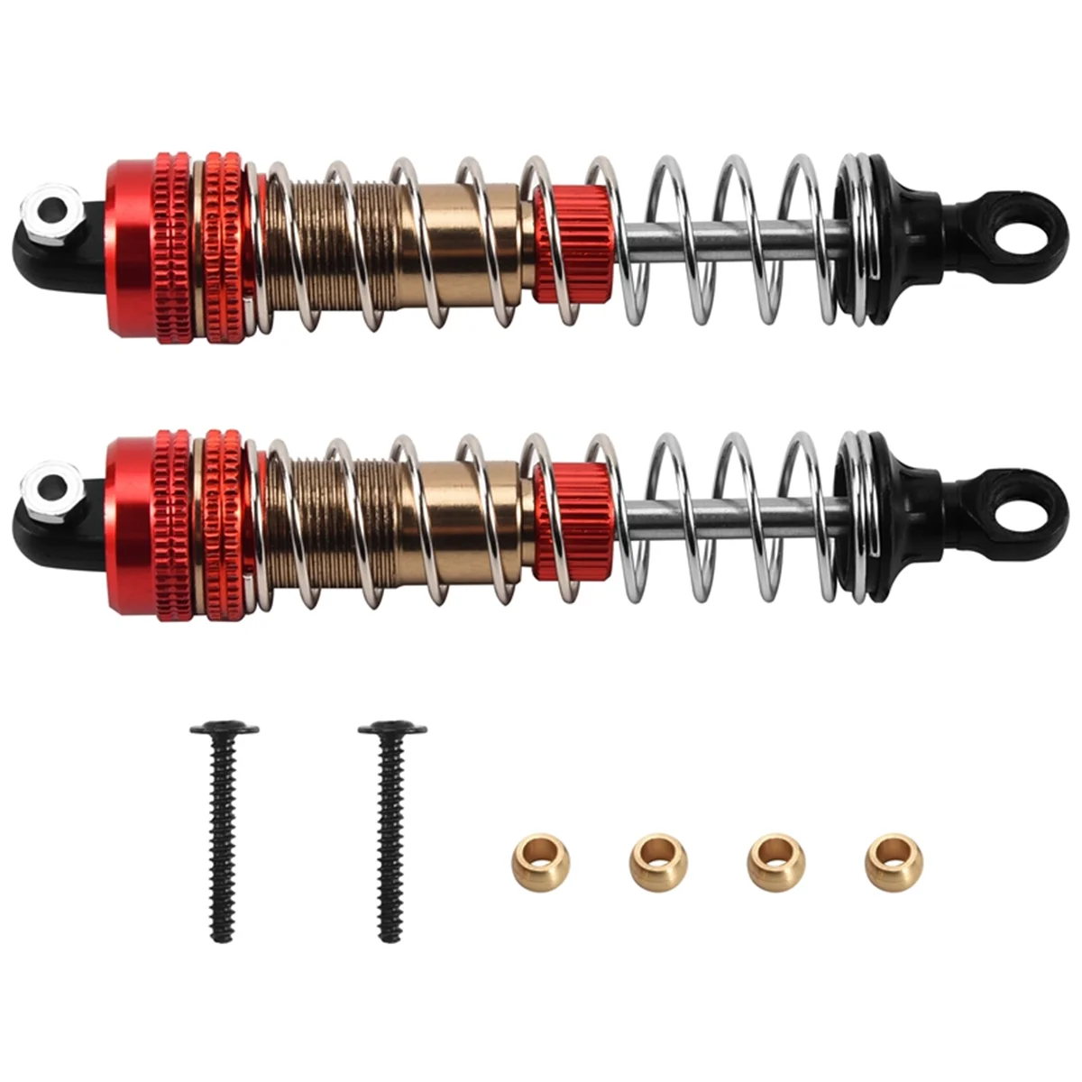 2Pcs Metal Shock Absorbers Damper for XLF X03 X04 X-03 X-04 1/10 RC Car Truck Upgrade Parts Accessories,Red