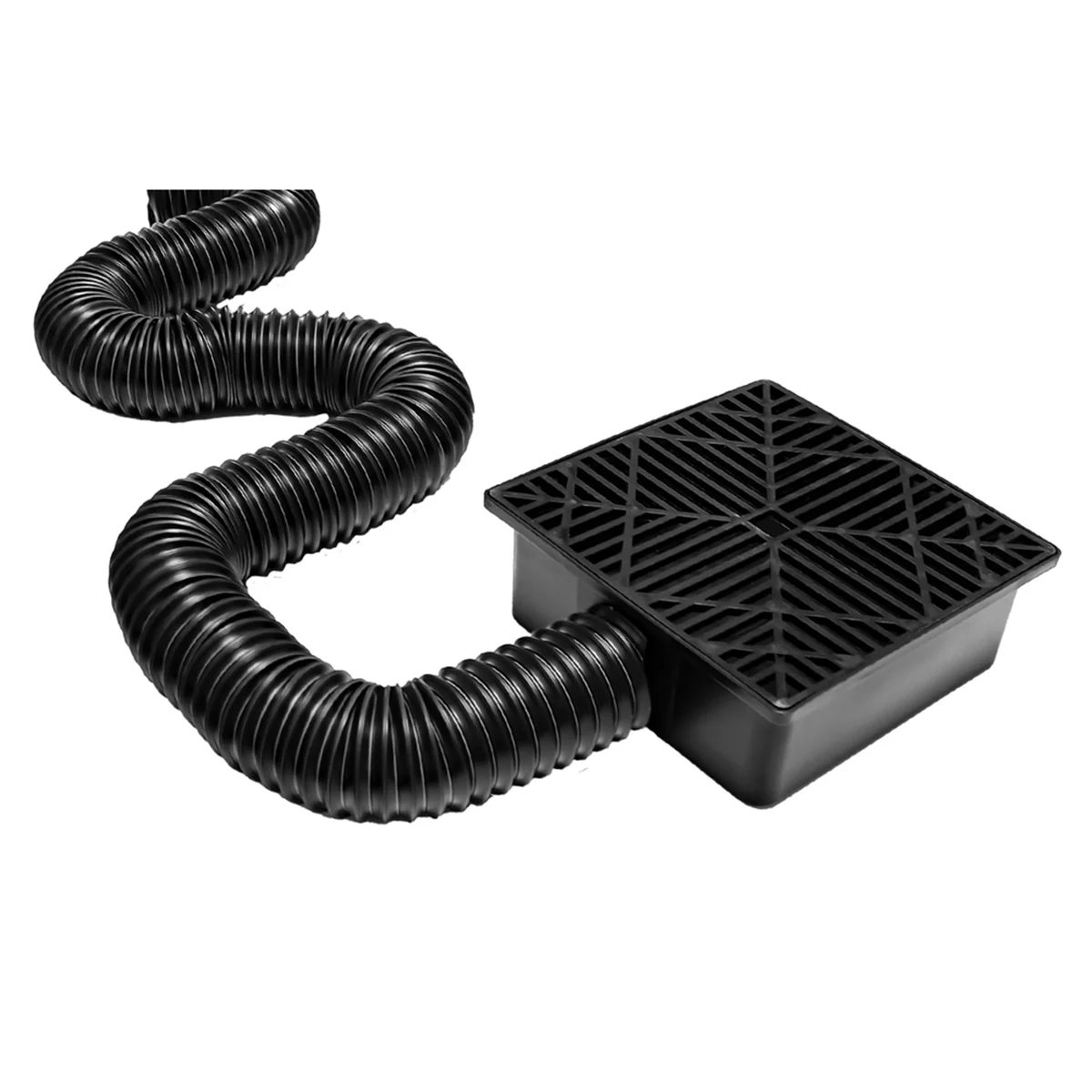 AT16 Catch Basin Downspout Flexible Extension Storm Drain Catch Basin Drainage System Drain Adapter for Patio Ground and Lawn