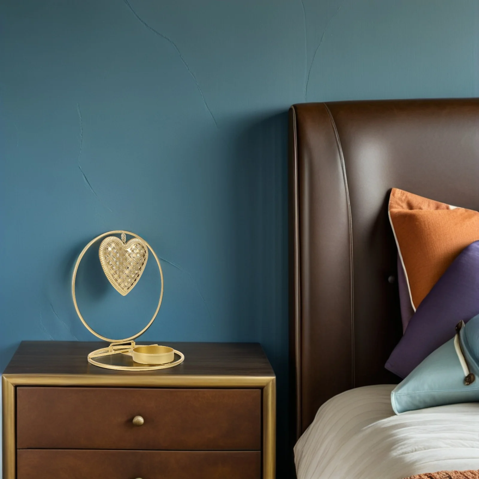 

Metal Double Ring Holder Golden Festive Home Decoration Table Centerpiece For Christmas Wedding Holiday Advent Wreath