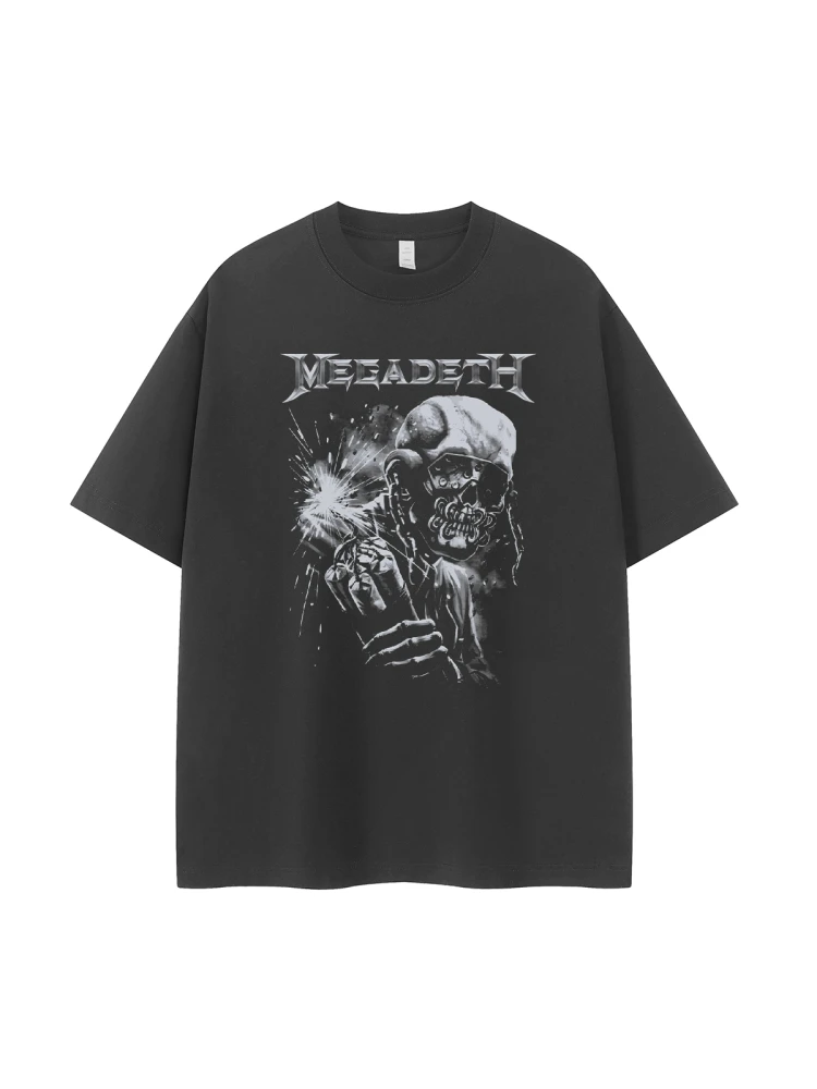 Retro American Street Dark Small Design Sense VTG Shoulder Loose Rock Short Sleeve T-Shirt Casual Fashion Breathable Cotton Y...