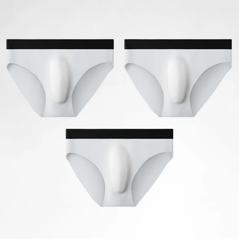 3PC Ice silk texture briefs, super cool on the skin in summer, enjoy the silky touch