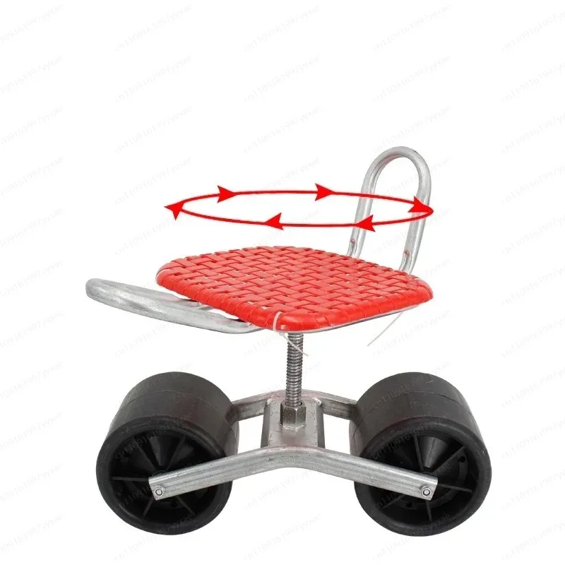Rolling Gardening Chair Cart with Wheels 360 Swivel Seat with Adjustable Height, Lawn Rolling Work Seat For Gardener Bench