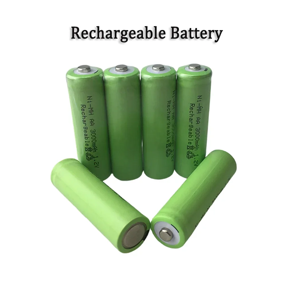 Ni-MH Bateria Recarregável Adequado para MP3 RC Brinquedos, Lanterna LED, AA, 1.2V, 3000mAh, 3.0Ah