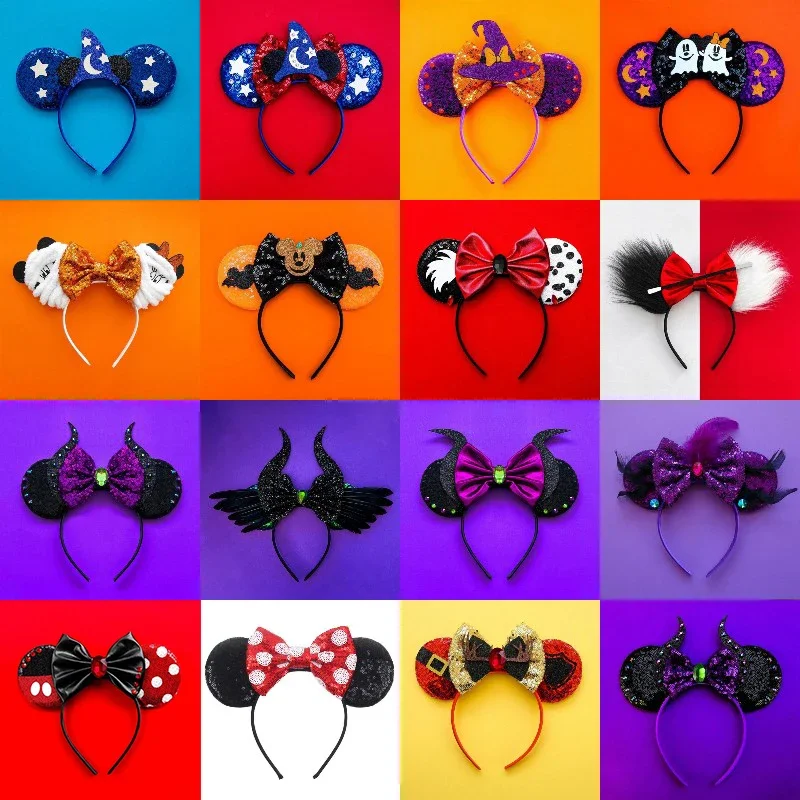 Disney Mickey Mouse Ear Headband for Adults Bow Dots Minnie Mouse Hairbands Girls Party Disneyland Women Hair Accessories Gifts