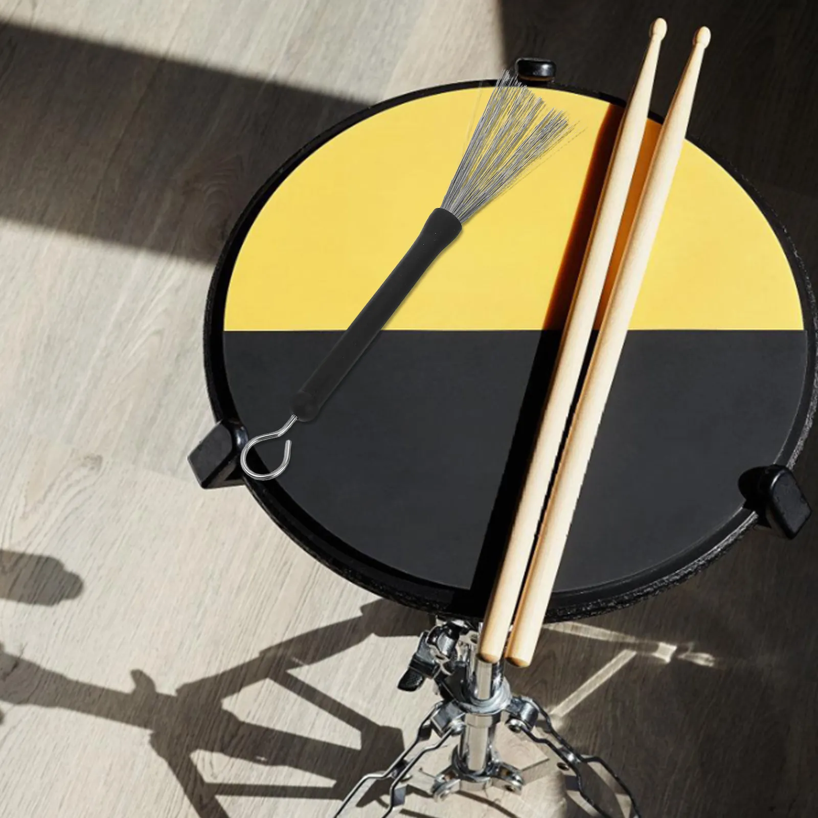 

2 пары выдвижных джазовых барабанных щеток с прочной проволочной конструкцией для акустических малых барабанов, аксессуары для тренировок