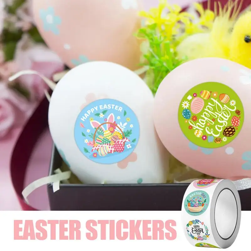 500 pezzi adesivi coniglietto pasquale felice carino uovo di pasqua etichetta adesiva autoadesiva festa di Pasqua regali per bambini borsa scatola etichette decorative