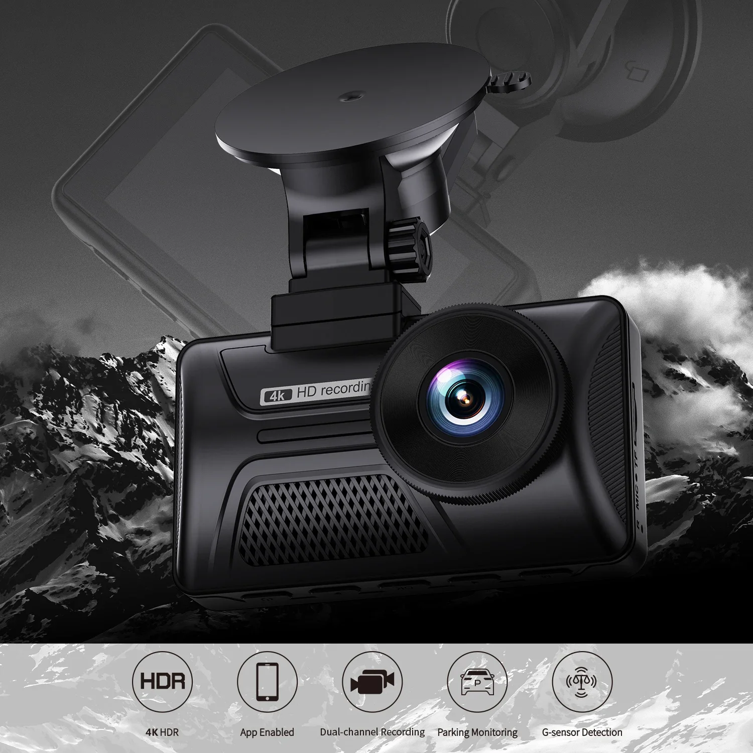 Exclusive Single Lens Dashcam 4K Car Video Recorder 3.0'' WiFi DVR 24H Parking Monitor Loop Recording Dash Camera