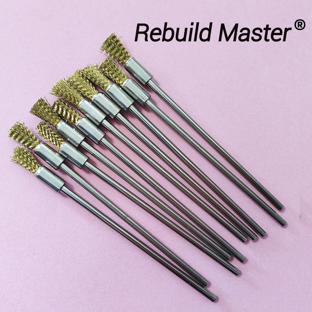 Rebuild Master 10/30/50pc Pen Wire 100mm 3.0 Shank Steel Cleaning End Rotary Tool Stainless Steel Brass Brush Rust Paint Removal
