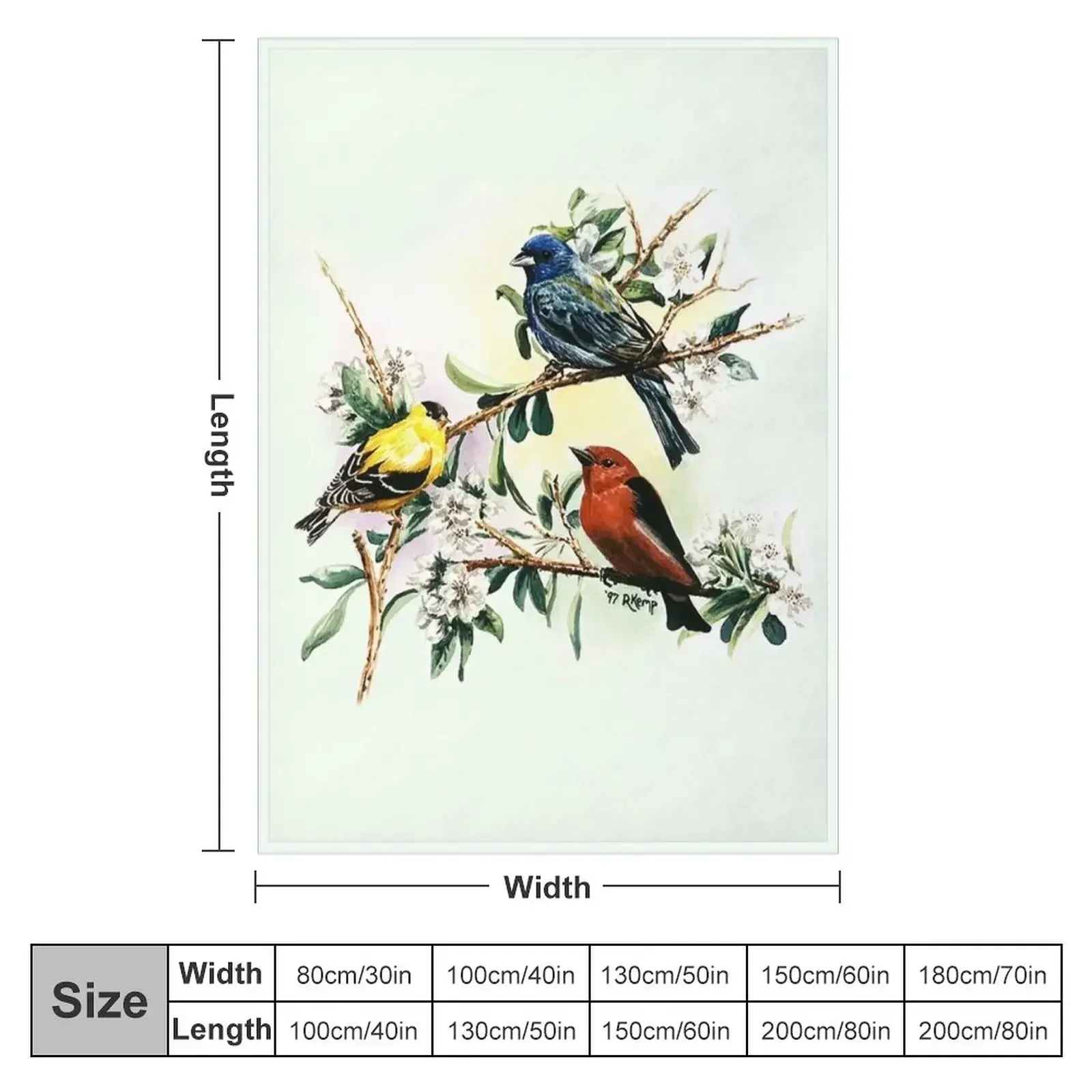 New Songbirds - goldfinch, indigo bunting and scarlet tanager Throw Blanket Summer Heavy Moving Luxury Brand Blankets