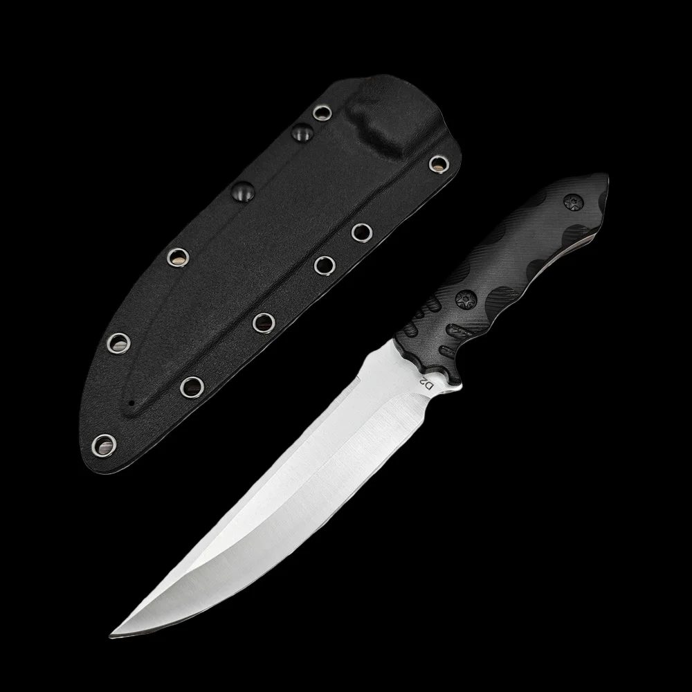 

D2 лезвие, ручки из нейлонового волокна, полнозапущенные тактические охотничьи ножи высокой твердости, портативные инструменты для кемпинга, EDC, нож для выживания на открытом воздухе