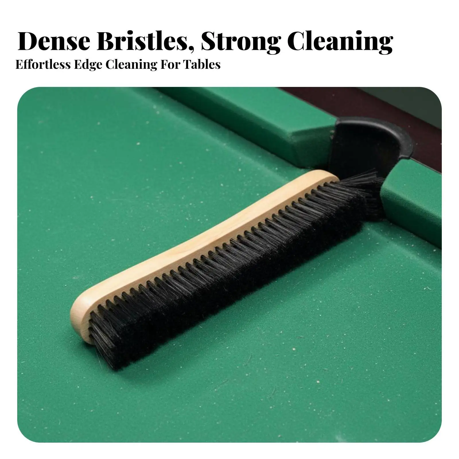 Snooker Table Brush Billiard Accessories Wood Handle Nylon Bristle for Pool Table Cloth Care and Chalk Debris Removal Game Room