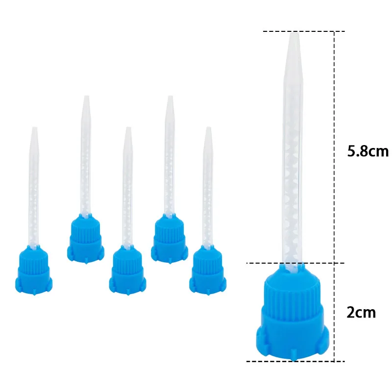 Cabeça de transporte de borracha de silicone dental, 50/100 peças, pontas de mistura de impressão descartáveis, cabeça de mistura de entrega, acessórios ortodônticos