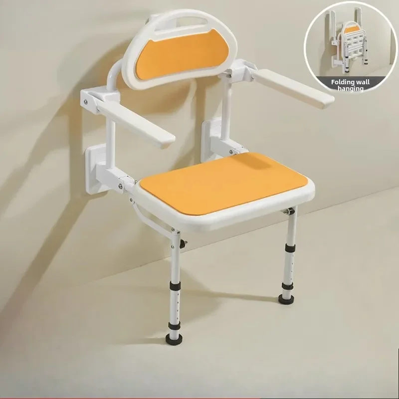 Bathroom Accessories Folding Stools, Shower Seat Wall Mounted Non-slip Elderly Disabled Bath Chair Stool Bathroom Shower Chairs