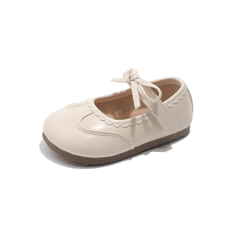 Kinder-Lederschuhe für Mädchen 2026 Frühling&Herbst Neue Mode Koreanischer Stil Weiche Schleife Rutschfeste Modische Prinzessinnen-Schuhe – Detail 19