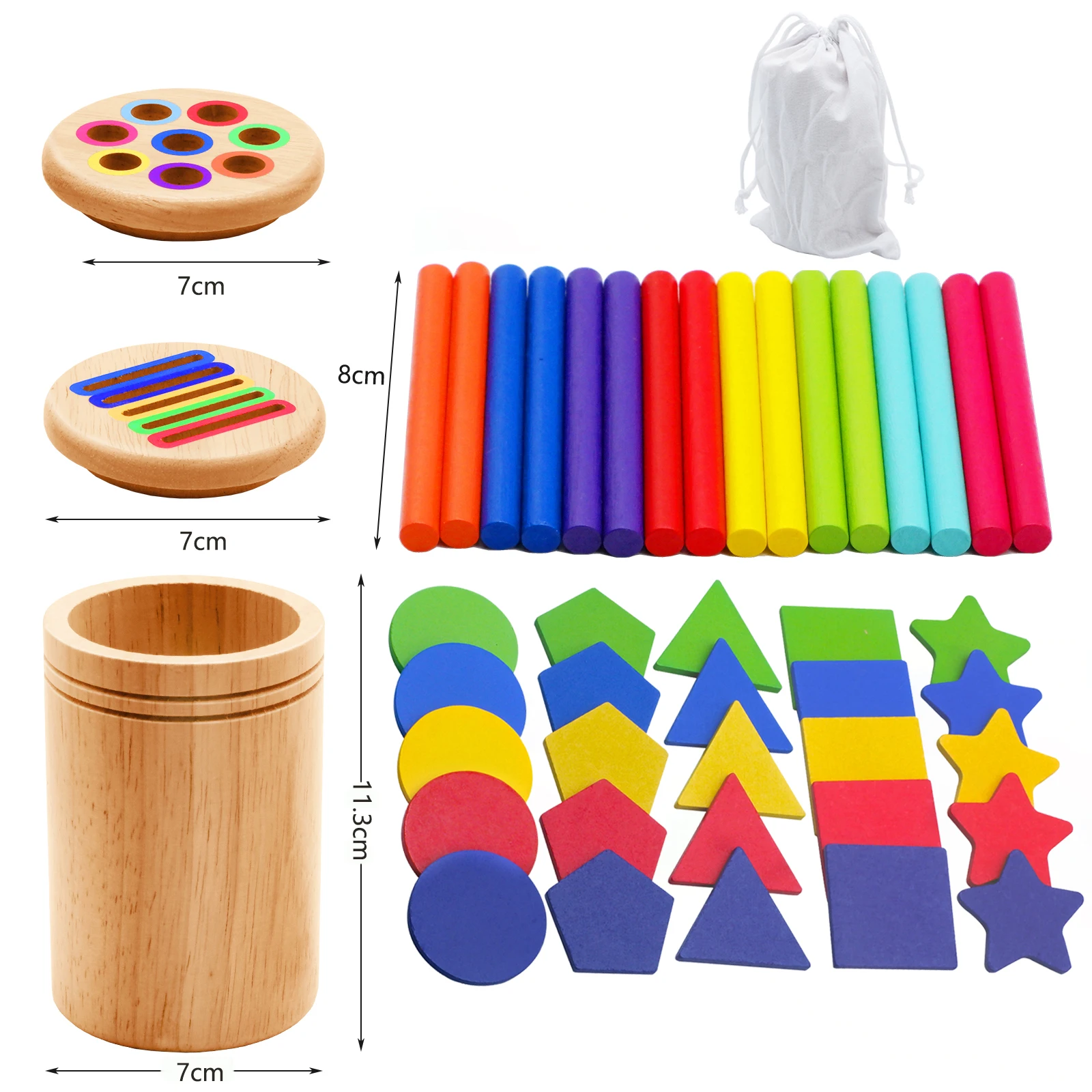 Holz Passende Spielzeuge Montessori Farbe Passenden Sortierung Stick Balance Spielzeug Feinmotorik Mathematik Lernen Pädagogisches Spielzeug Kinder – Detail 9