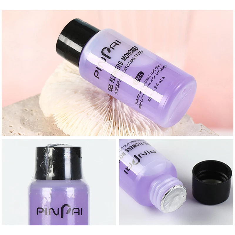 Polvo acrílico para uñas, monómero líquido acrílico, cristal acrílico, arte de uñas, extensión de uñas, tallado, no amarillo, 40ml