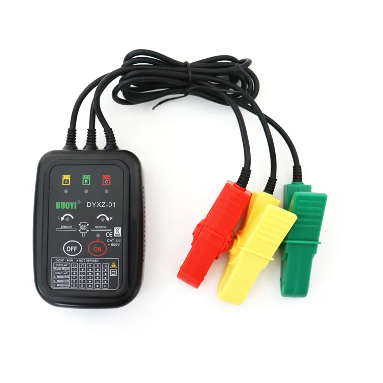 

DYXZ-01 Бесконтактный 3-фазный детектор вращения двигателя Цифровой тестер последовательности фаз AC70V-600V Гарантия 1 год 1 точность