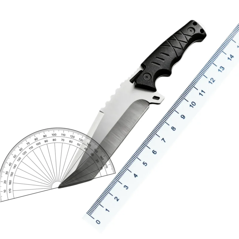 Fixed Blade Knife G10 Handle Tanto Point Serrated Edge Leather Sheath Outdoor Camping Hunting EDC Utility Collectible Knife - view 6