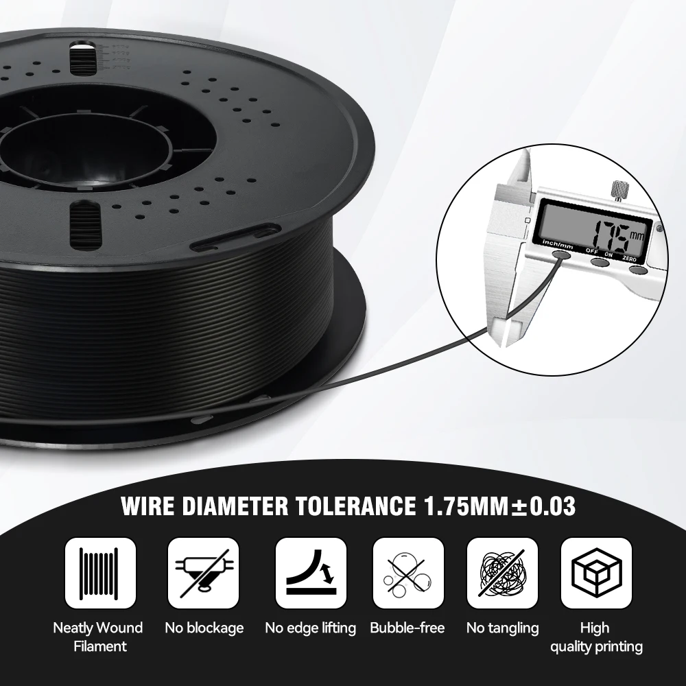 KINGROON 10KG PLA Filament For 3D Printer 1.75mm Wholesale 3d Printing Wire Materials Neatly Wound Vacuum Packaging Fast Ship
