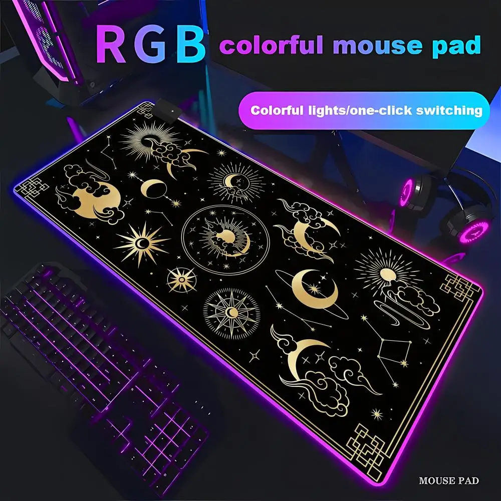 

Игровой коврик HYBXAXC Charming Oversized Purple Card Mouse Pad для анимационных игр, RGB, большой, с LED-подсветкой, XXL, для ПК, нескользящий, декоративный